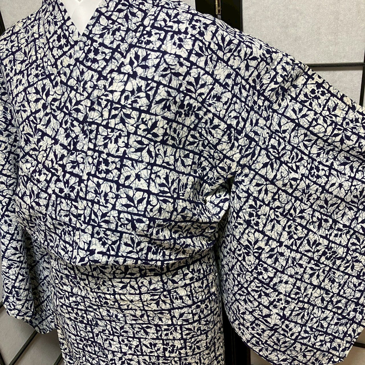 ［9070］浴衣 草木文様 ゆかた 綿 レディース リメイク