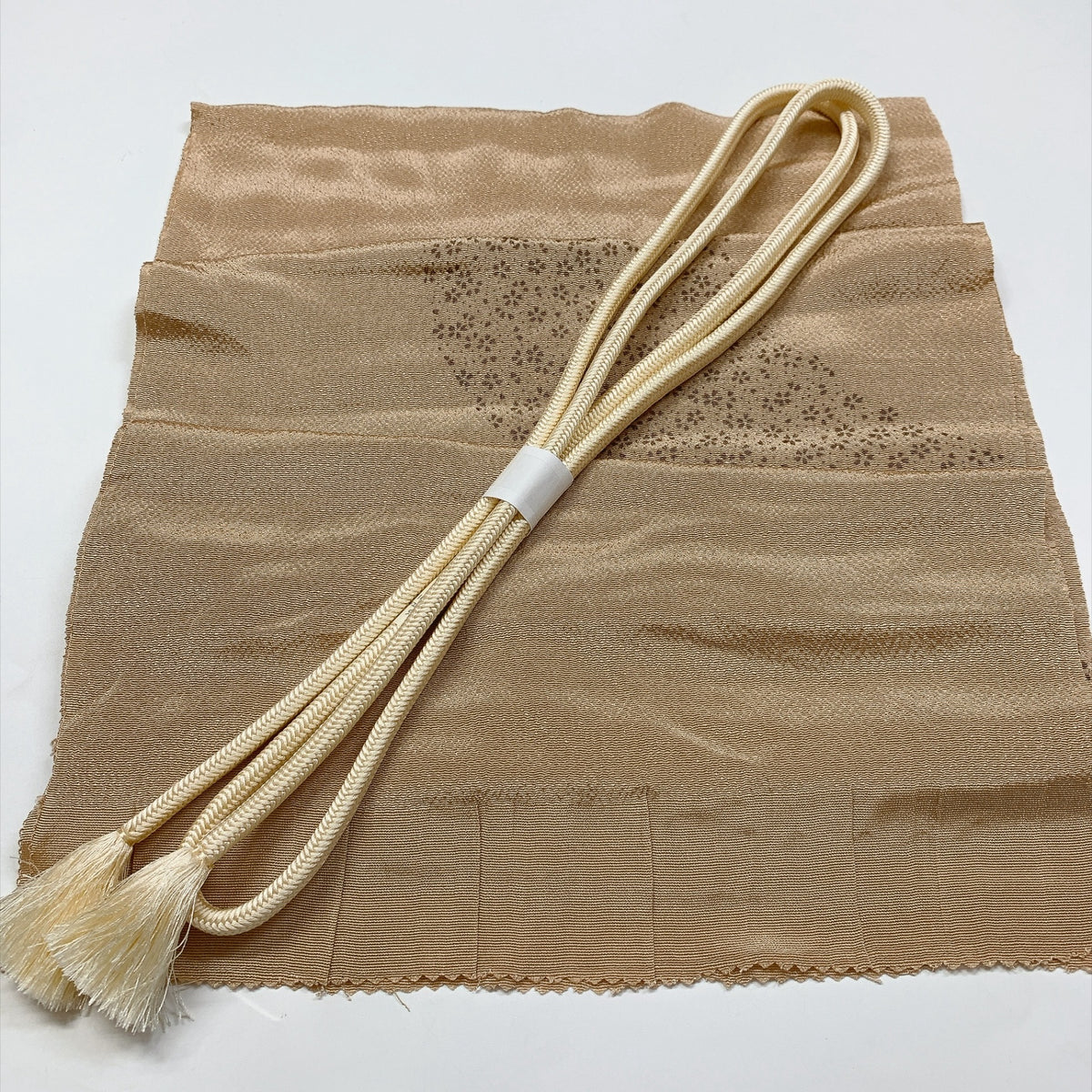 ［9859］帯締め 帯揚げ セット 花流水文様 縮緬 正絹 着物 帯絞め