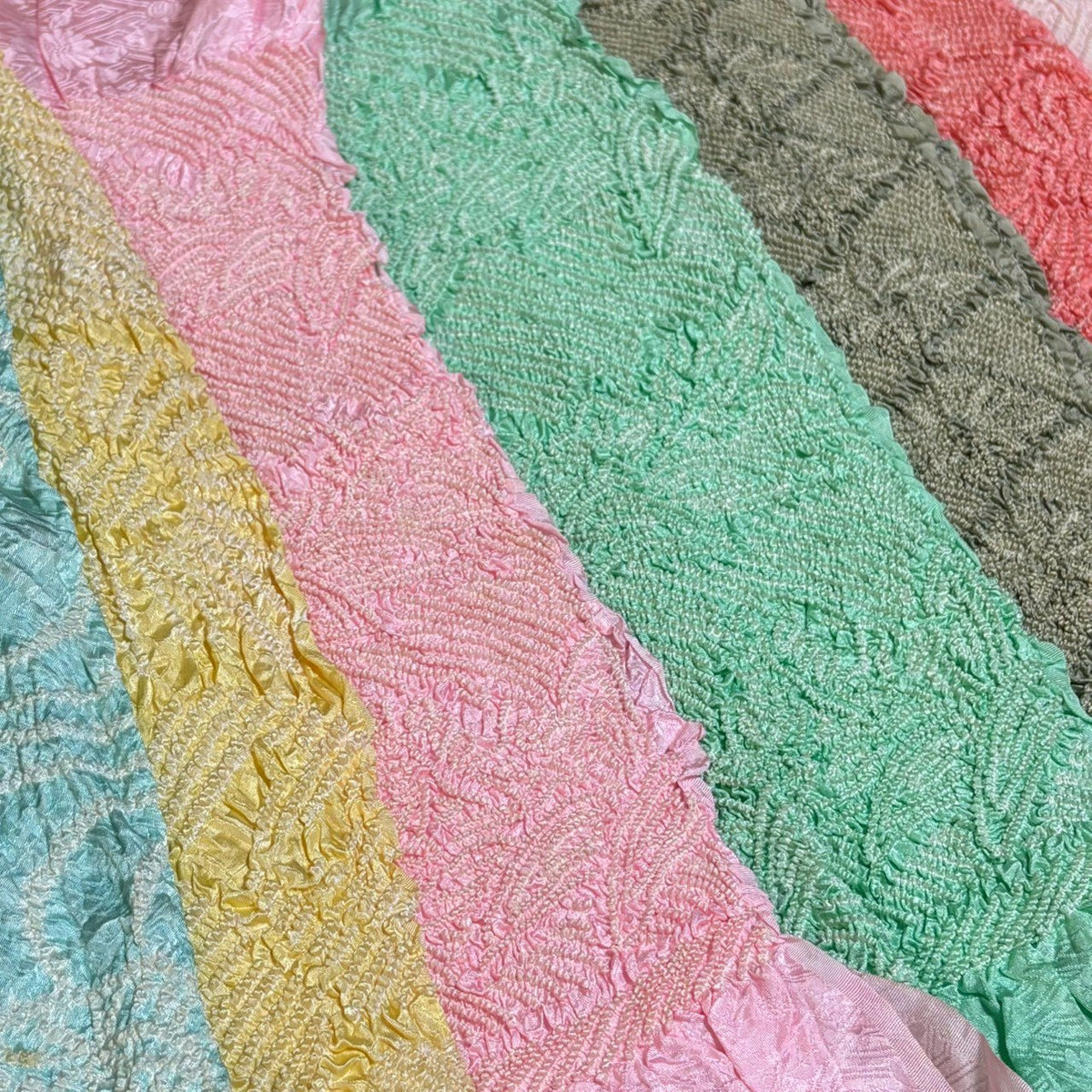 0261# Japanese Vintage Bundle 35pcs Set Bulk Obiage Kimono Silk Wholesale
