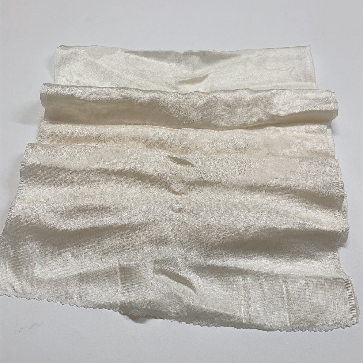 ［9799］帯締め 帯揚げ セット 雲取文様 白 正絹 着物 帯絞め