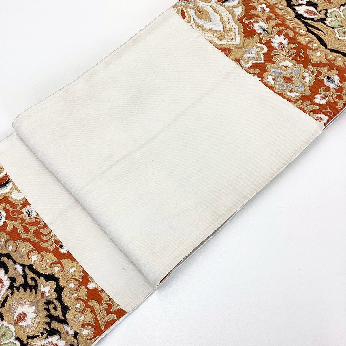 8824# Japanese Vintage Fukuro Obi Belt Kimono Fabric Silk Traditional