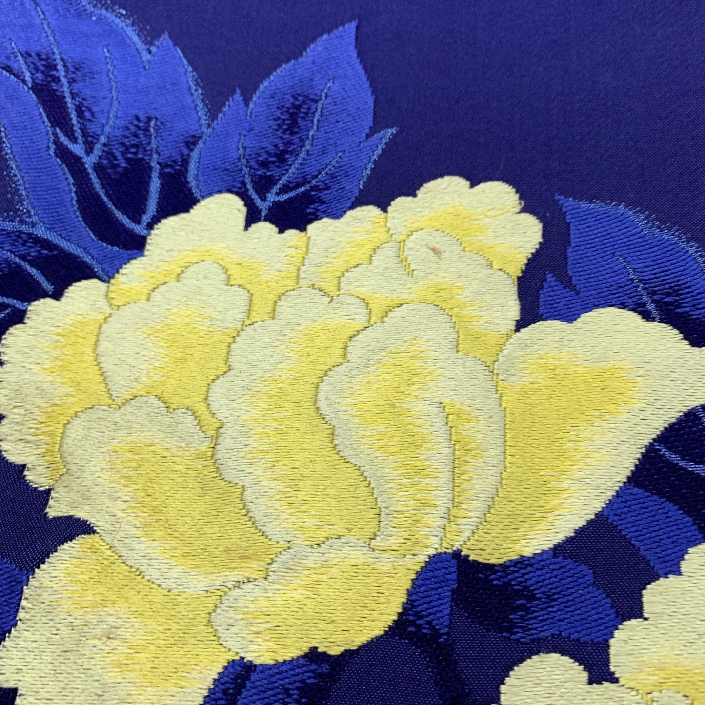［8917］袋帯 牡丹文様 銀糸 刺繍 六通 正絹 着物 フォーマル