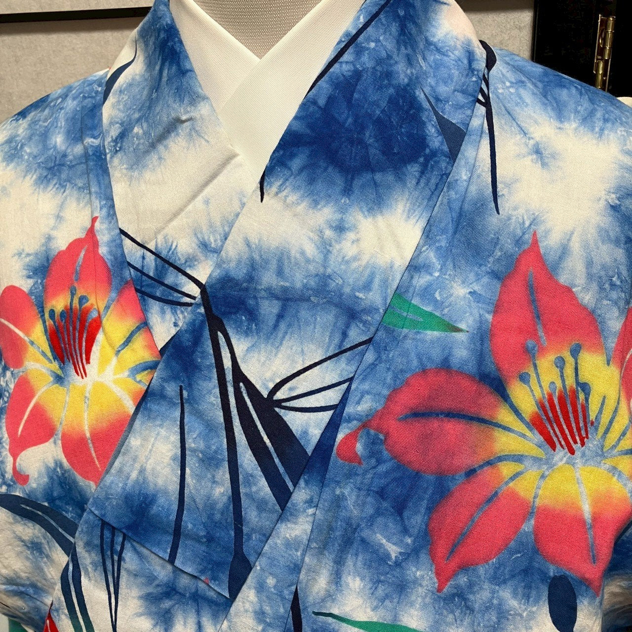 ［9169］浴衣 草花文様 ぼかし ゆかた レディース 綿 リメイク
