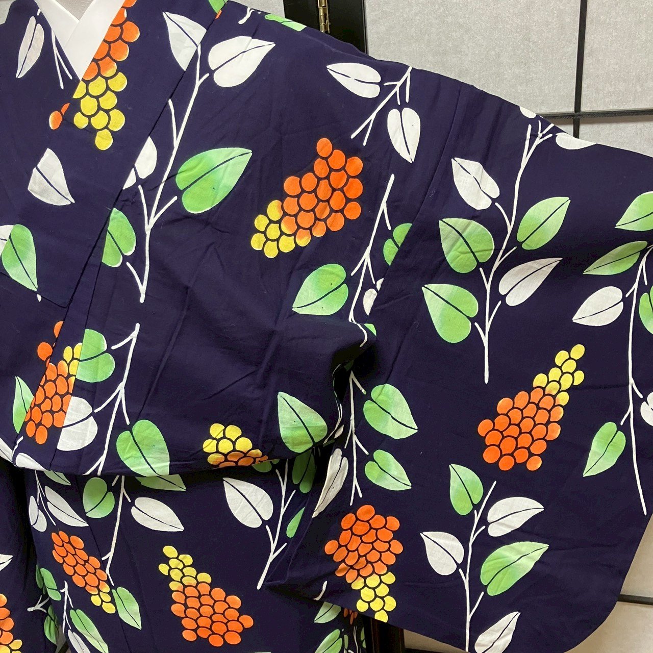 8749# Japanese Yukata Womens Vintage Fabric Cotton Robe Kimono Traditional