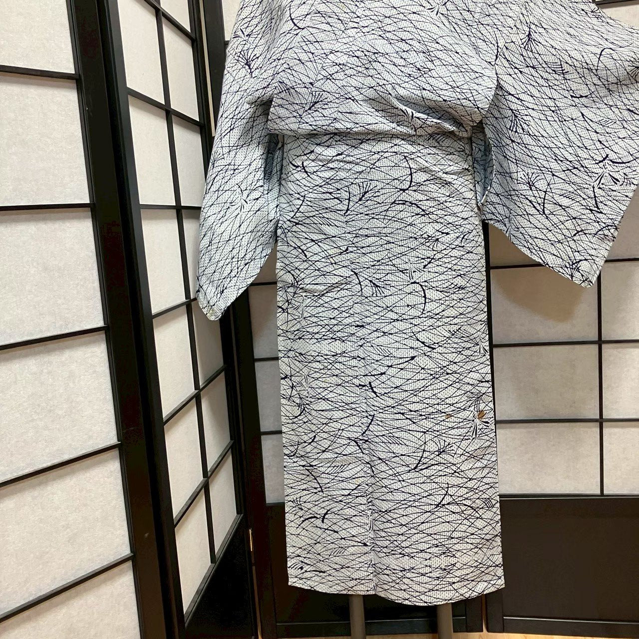 ［9080］浴衣 草木文様 ゆかた レディース リメイク 綿