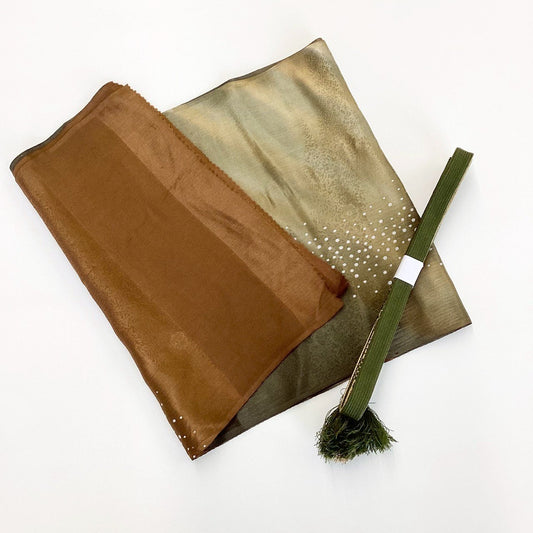 8540# Japanese Kimono Accessory Vintage Obiage and Obijime 2-piece Set Silk