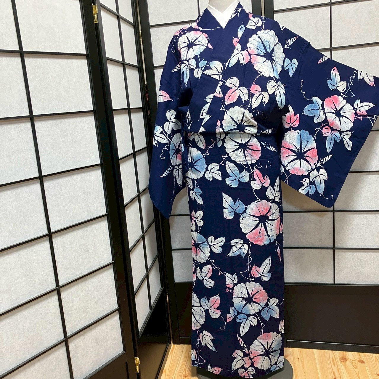 8762# Japanese Yukata Womens Vintage Fabric Cotton Robe Kimono Traditional