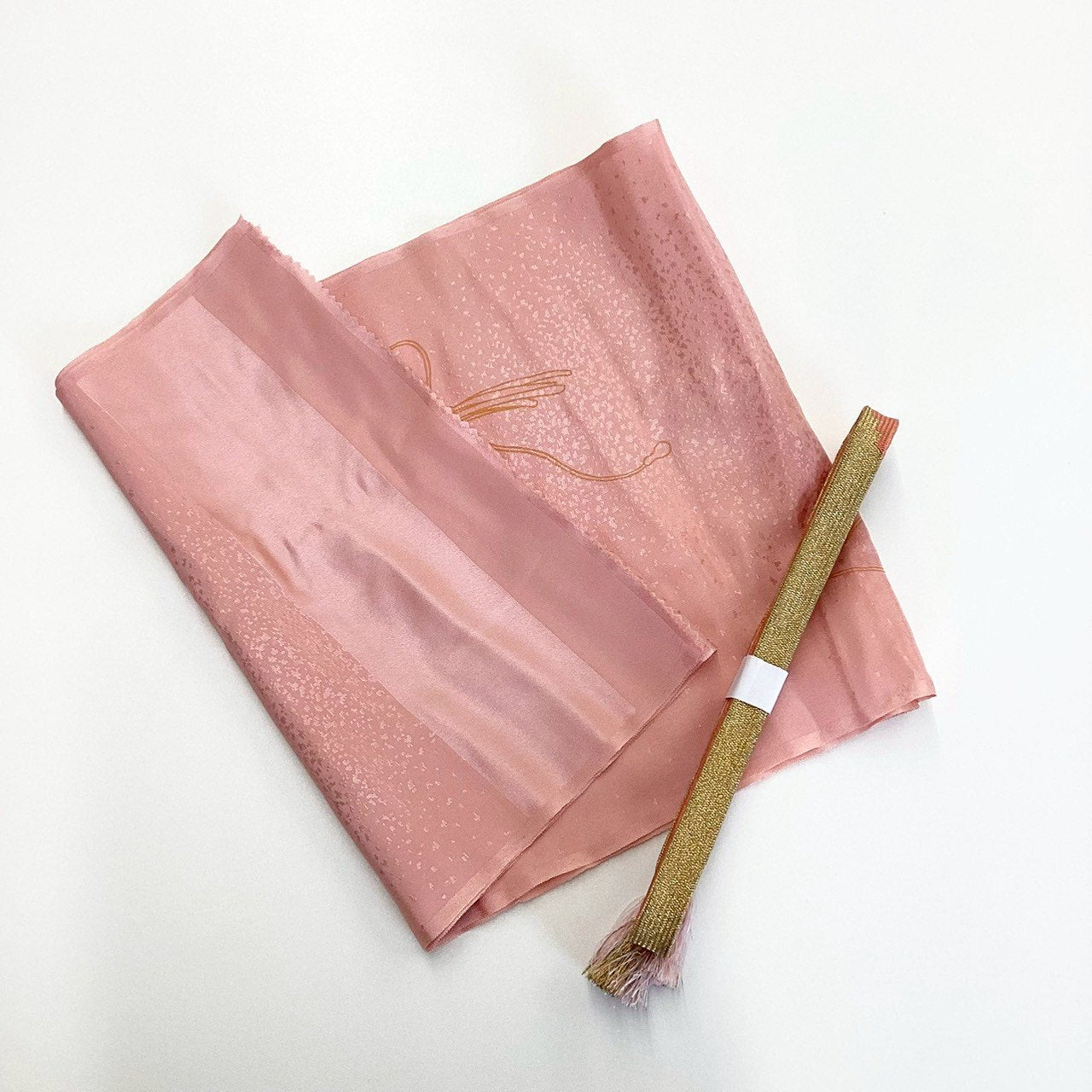 ［8522］帯締め 帯揚げ セット 菖蒲文様 金糸 正絹 着物 帯絞め
