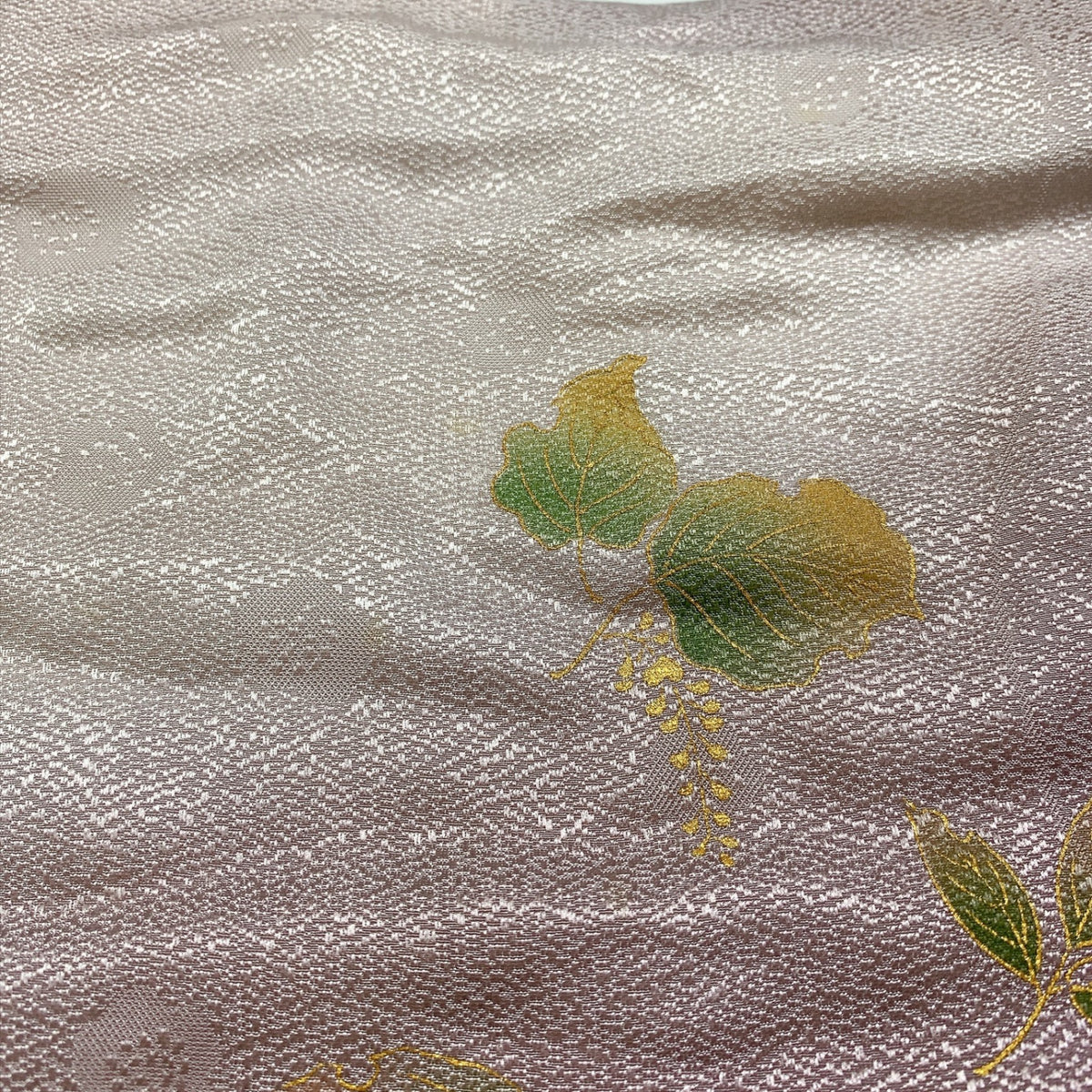 ［9764］帯締め 帯揚げ セット 草花文様 金彩 ぼかし 正絹 着物 帯絞め