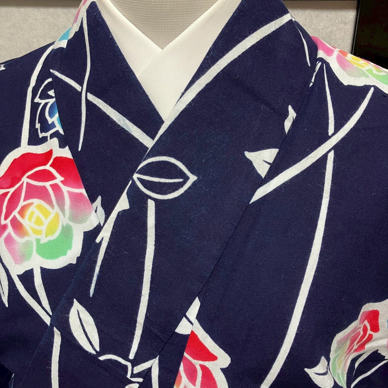 ［9496］浴衣 枝花文様 ぼかし ゆかた レディース 綿 リメイク