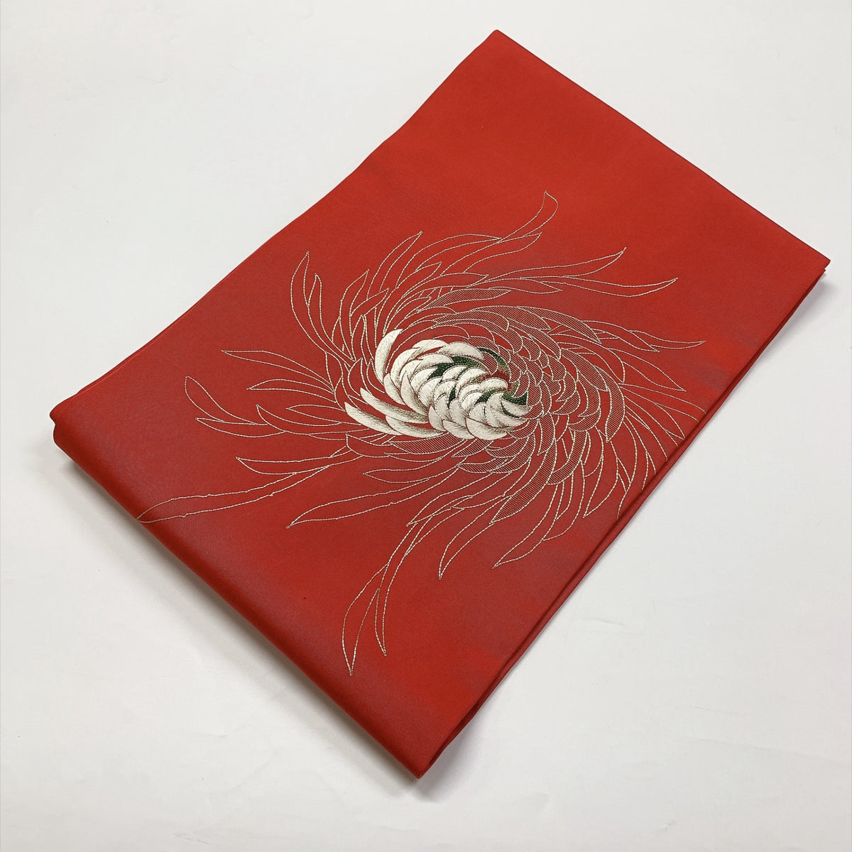 ［9356］名古屋帯 乱菊文様 駒刺繍 九寸 お太鼓柄 正絹 着物