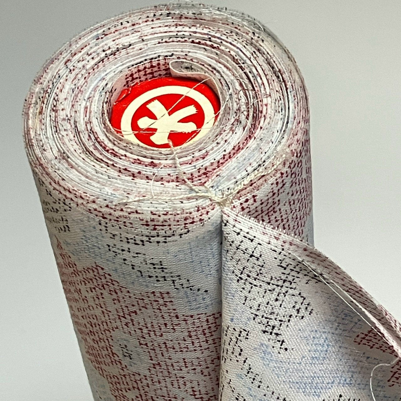 ［9639］小紋 夏物 反物 かすり上布 楓文様 笹の素 一反 ポリエステル テトロン ラミー麻 着尺 着物