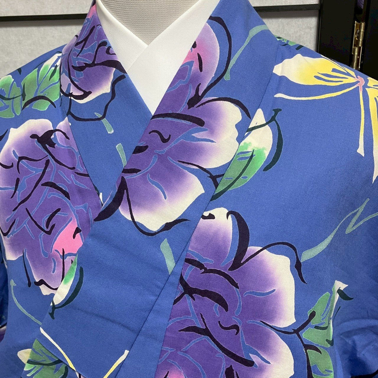 ［9127］浴衣 美品 草花文様 ゆかた レディース 綿 リメイク