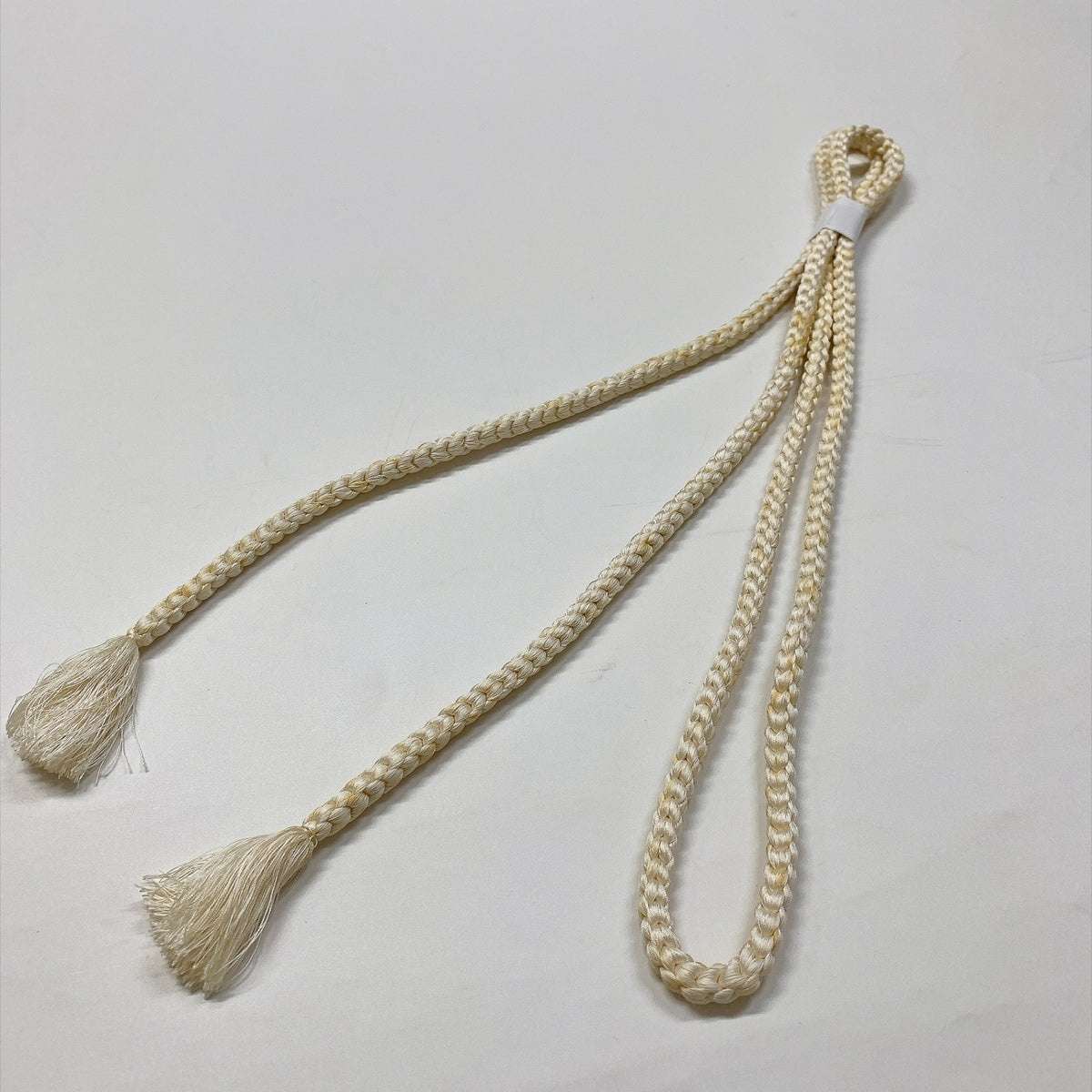 ［9782］帯締め 帯揚げ セット 草花文様 白 正絹 着物 帯絞め