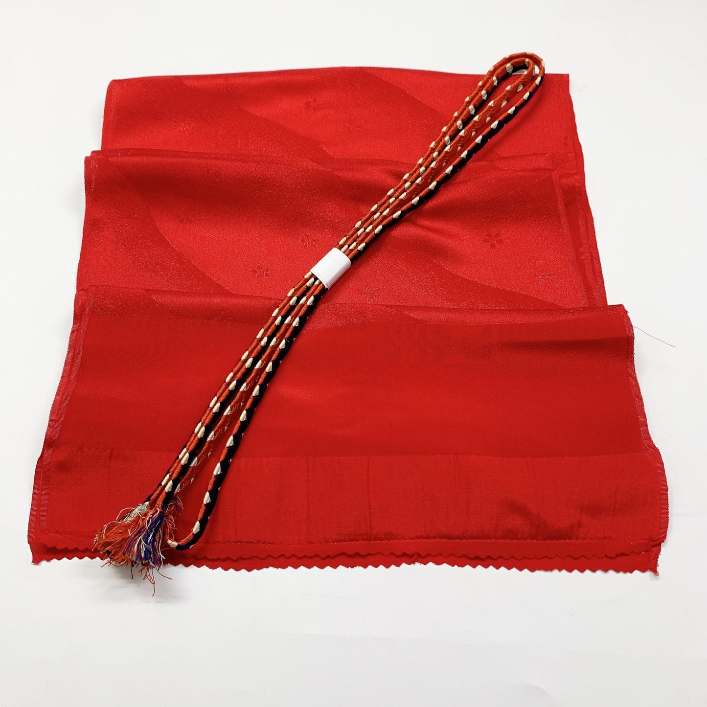 8713# Japanese Kimono Accessory Vintage Obiage and Obijime 2-piece Set Silk