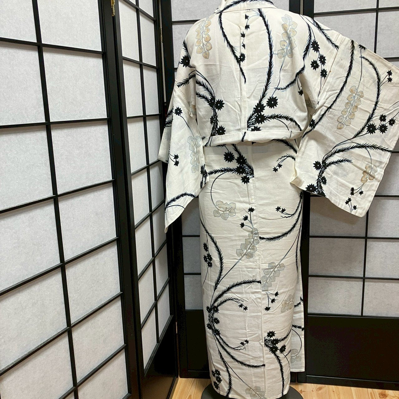 ［9089］浴衣 草木文様 綿 レディース ゆかた リメイク