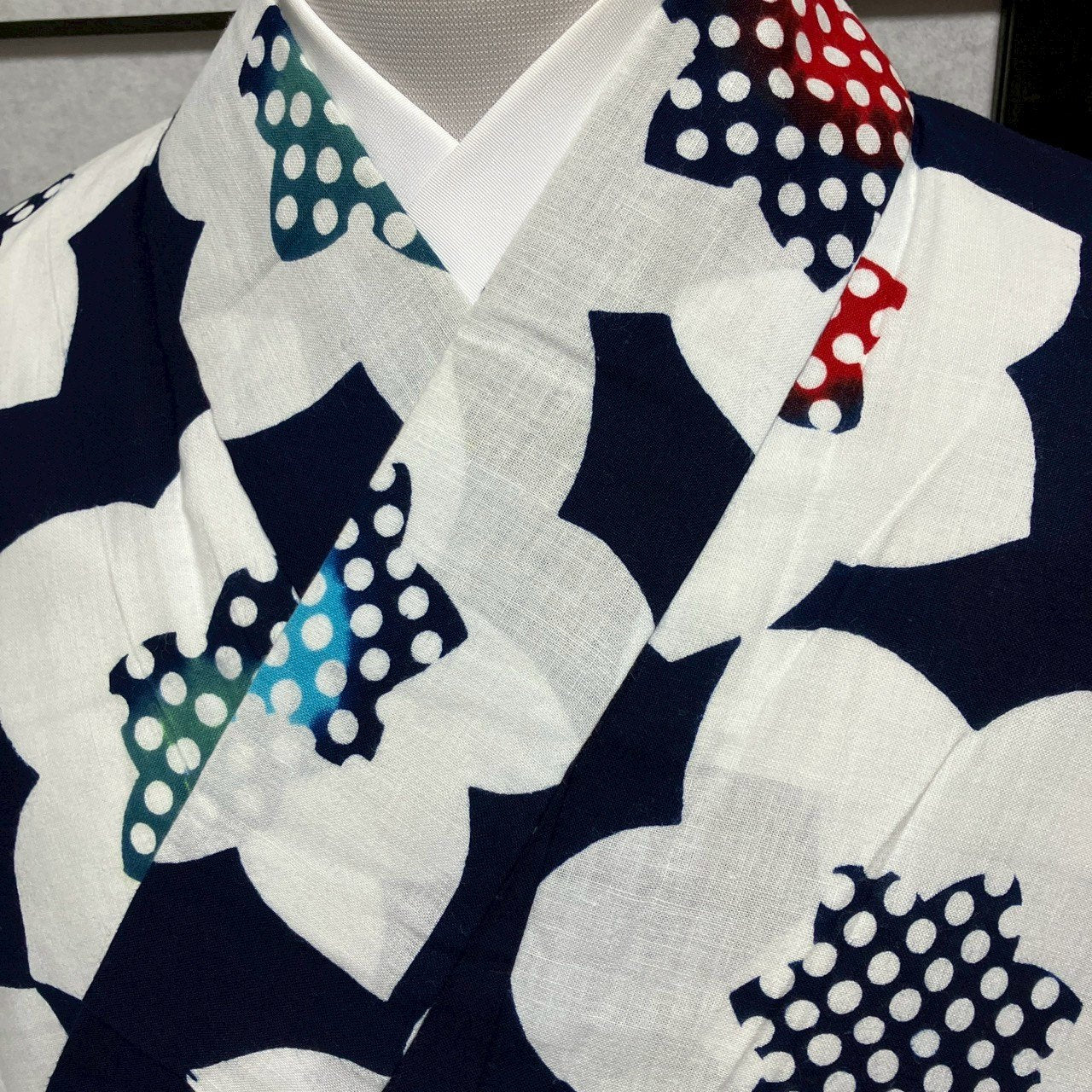 ［9458］浴衣 花吉祥文様 綿 リメイク ゆかた リメイク
