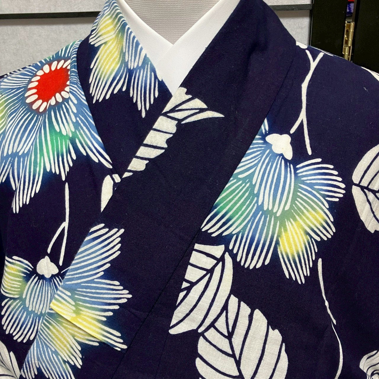［9477］浴衣 草花文様 ゆかた レディース 綿 リメイク