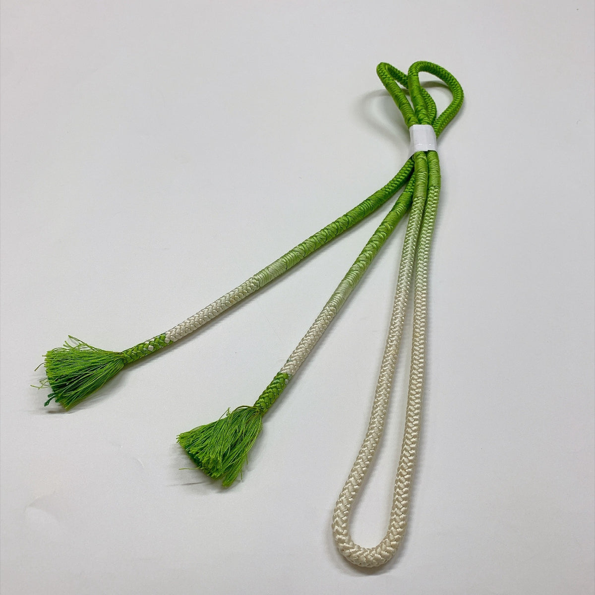 ［9848］帯締め 帯揚げ セット 扇面草花文様 銀糸 ぼかし 正絹 着物 帯絞め