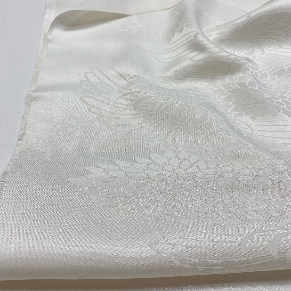 ［9775］帯締め 帯揚げ セット 菊文様 金銀糸 白 正絹 着物 帯絞め