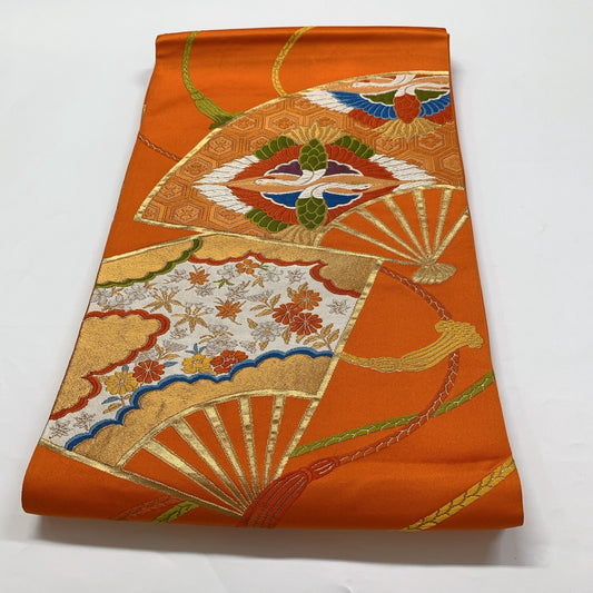 9003# Japanese Vintage Fukuro Obi Belt Kimono Fabric Silk Traditional