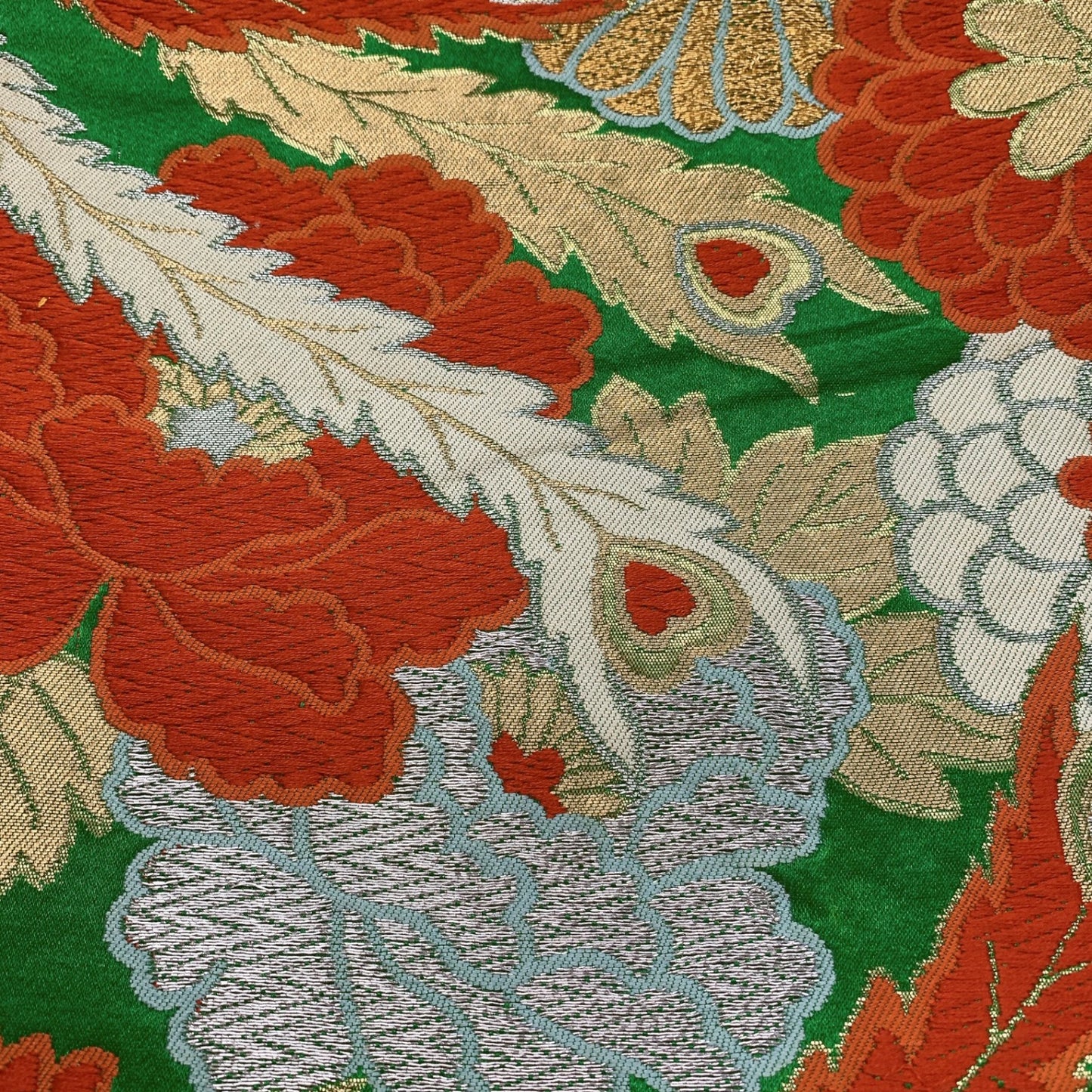 ［9001］袋帯 草花鳳凰文様 六通 正絹 着物 フォーマル