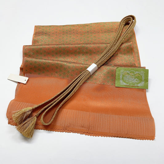 8057# Japanese Kimono Accessory Vintage Obiage and Obijime 2-piece Set Silk