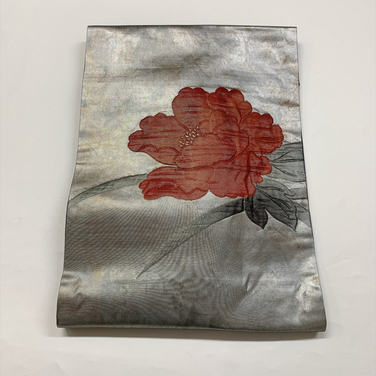 ［9408］名古屋帯 牡丹文様 金糸 お太鼓柄 九寸 正絹 着物