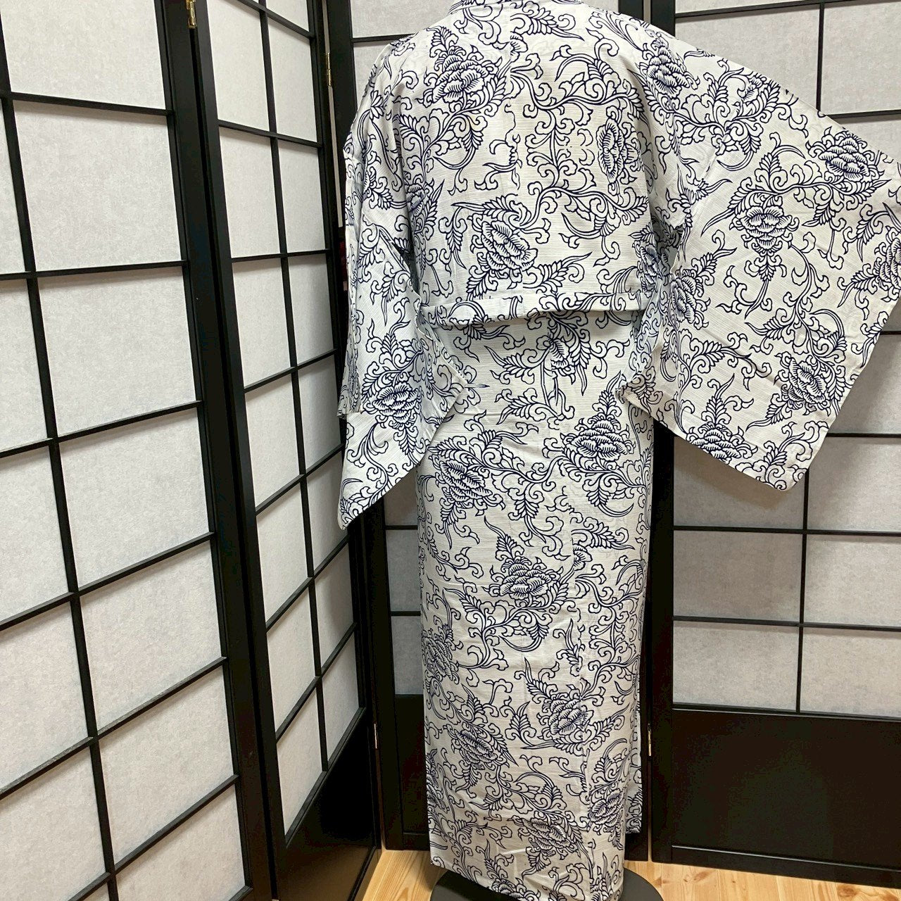 ［9088］浴衣 花唐草文様 ゆかた 綿 レディース リメイク
