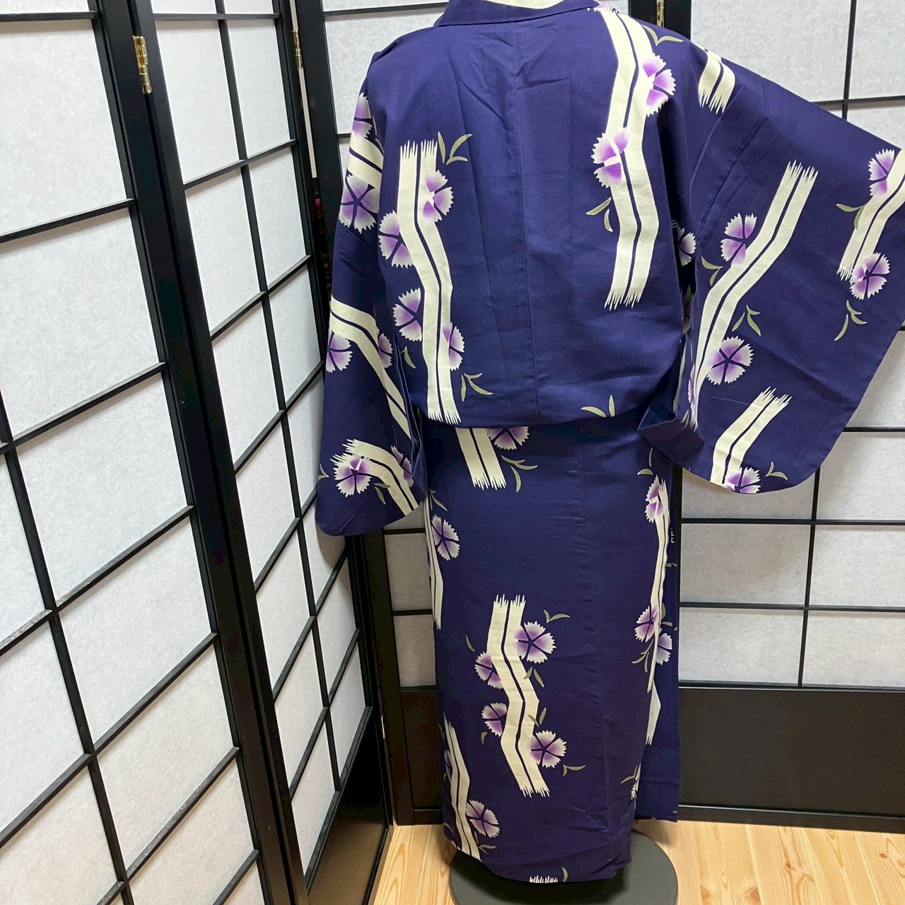 ［9456］浴衣 草花文様 ゆかた レディース 綿 リメイク