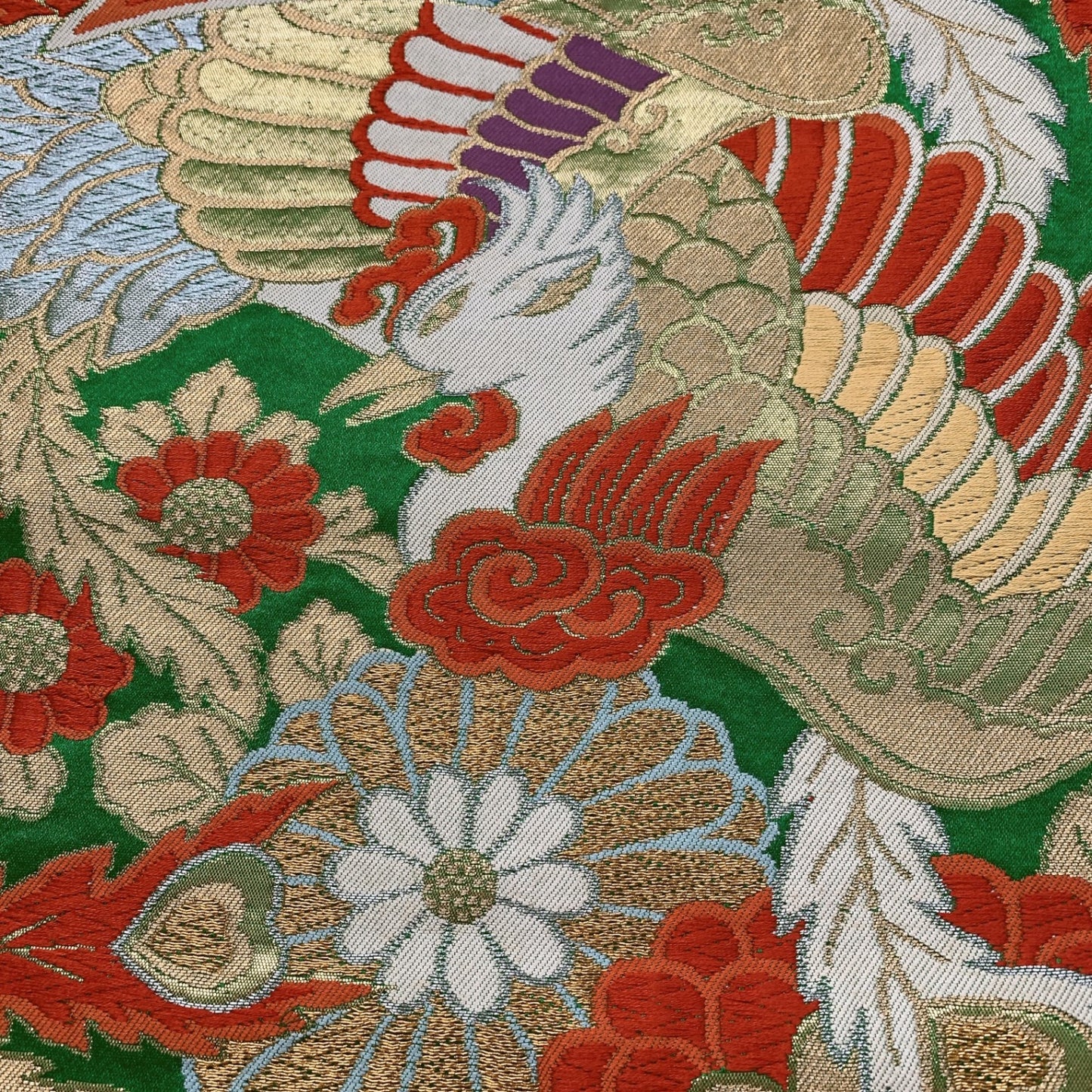 ［9001］袋帯 草花鳳凰文様 六通 正絹 着物 フォーマル