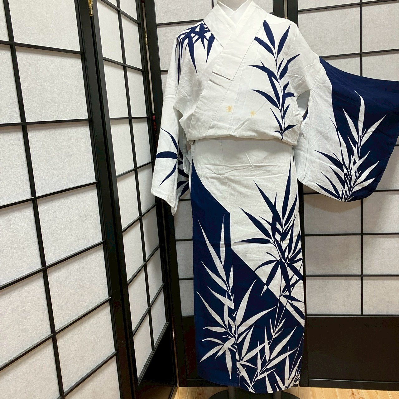 ［9422］浴衣 草木文様 ゆかた レディース 綿 リメイク