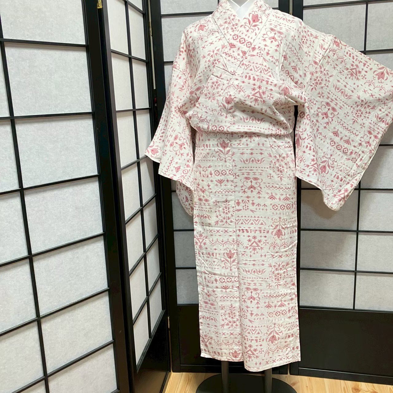 ［9079］浴衣 抽象文様 ゆかた レディース リメイク 綿