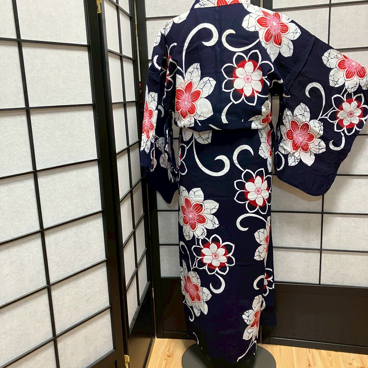［8792］浴衣 草花文様 綿 ゆかた レディース リメイク