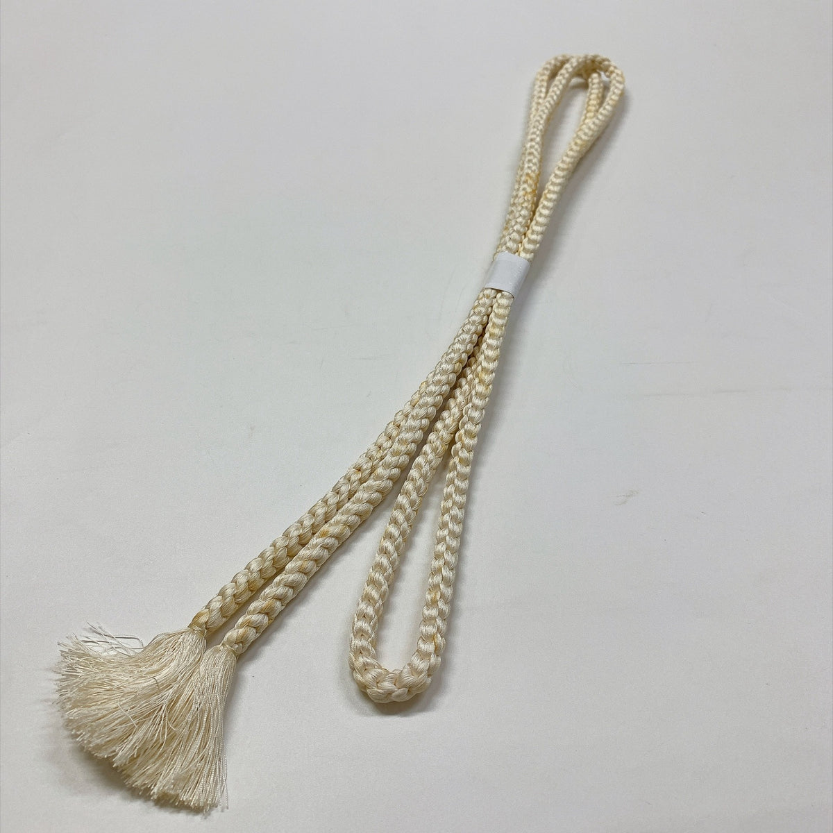 ［9782］帯締め 帯揚げ セット 草花文様 白 正絹 着物 帯絞め