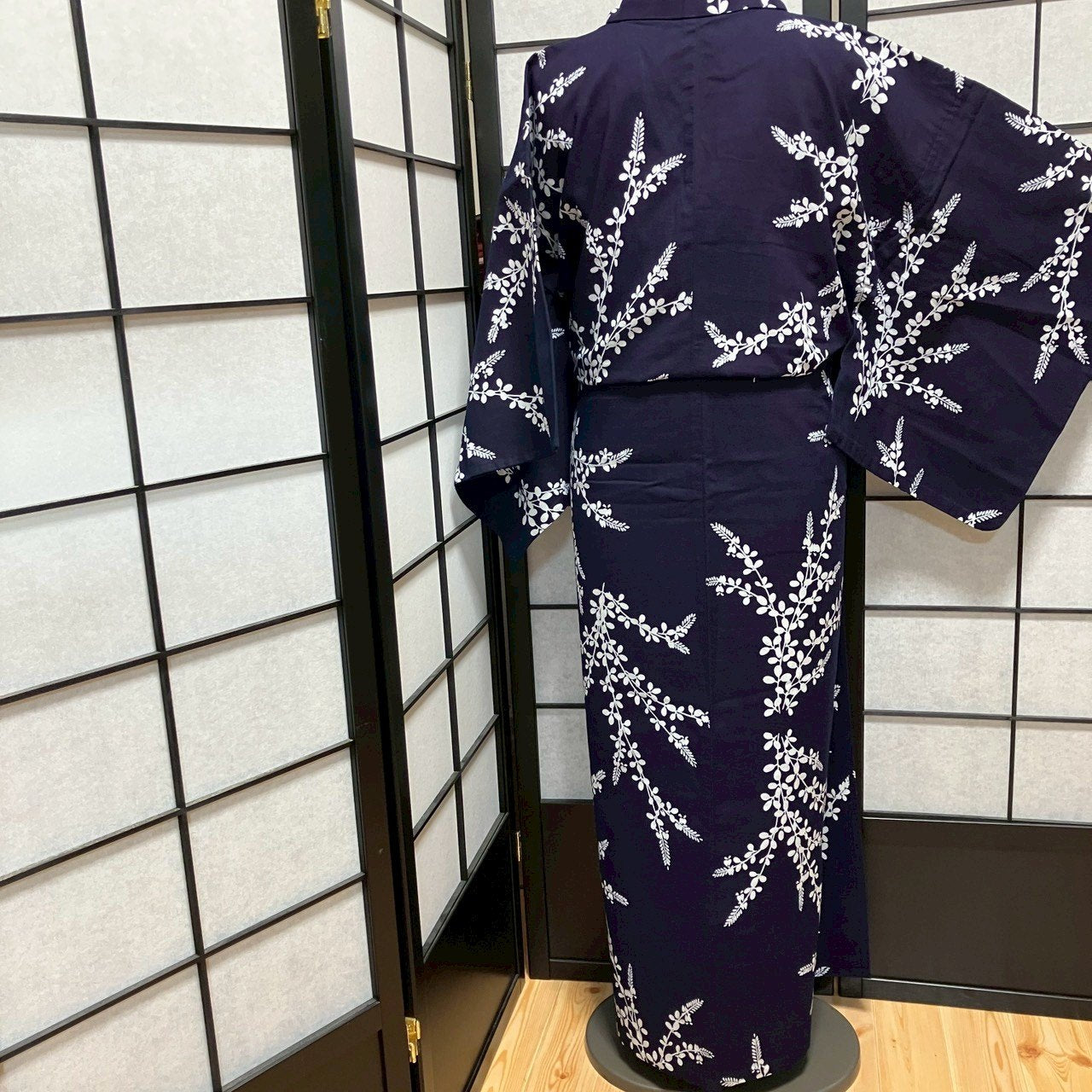 8756# Japanese Yukata Womens Vintage Fabric Cotton Robe Kimono Traditional