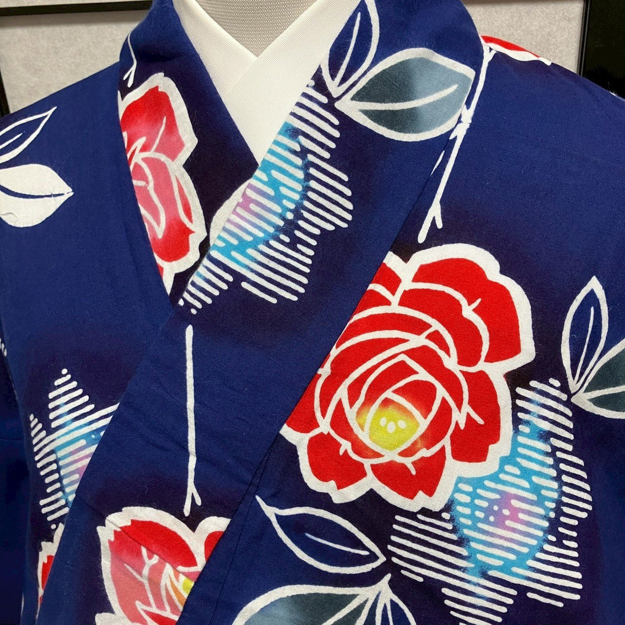 ［9167］浴衣 枝花文様 ゆかた レディース 綿 リメイク