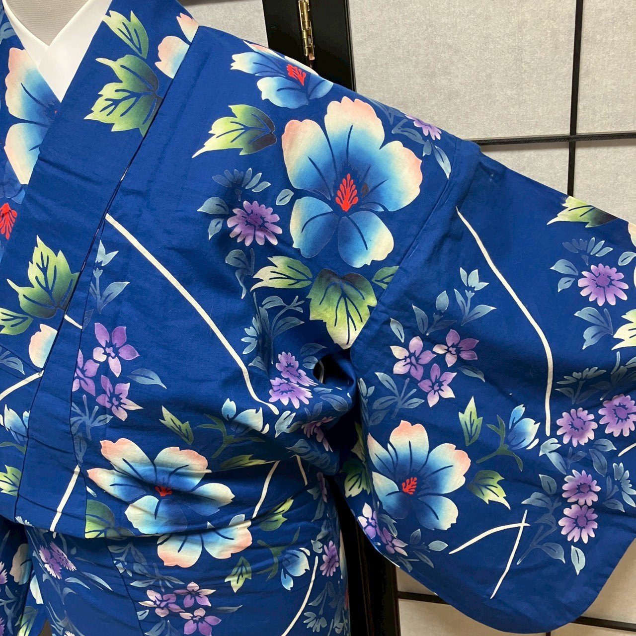 8773# Japanese Yukata Womens Vintage Fabric Cotton Robe Kimono Traditional