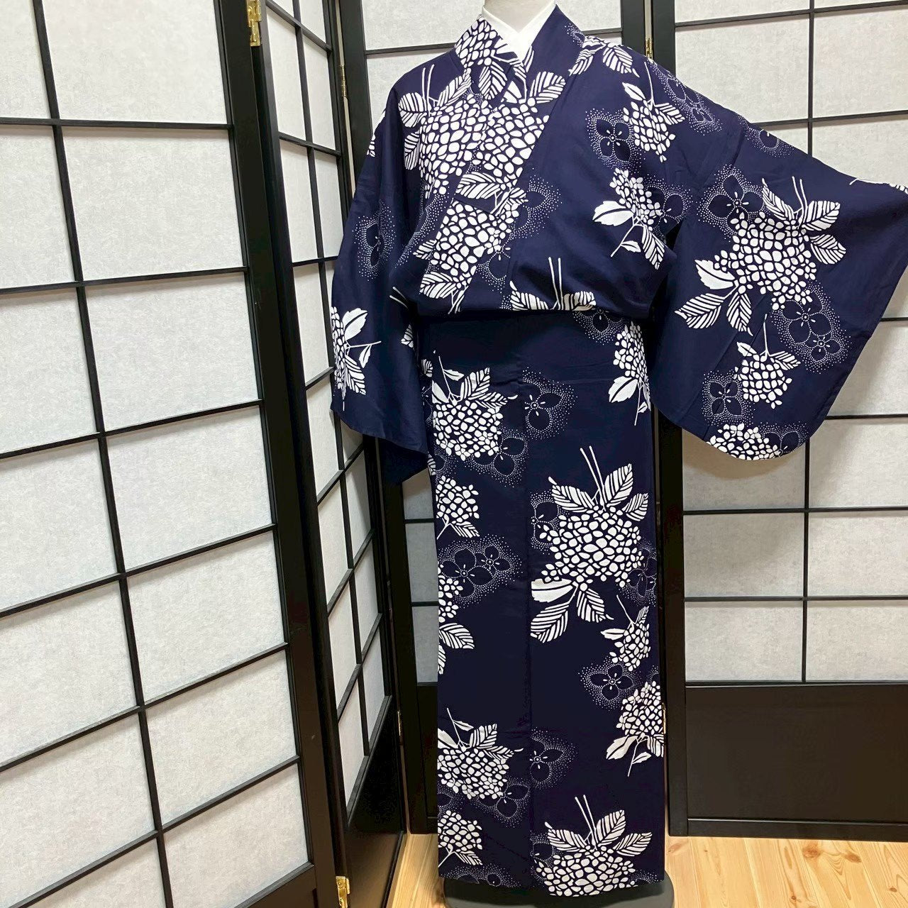 ［9072］浴衣 草花文様 ゆかた レディース 綿 リメイク