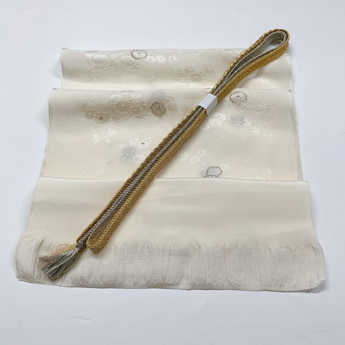 8723# Japanese Kimono Accessory Vintage Obiage and Obijime 2-piece Set Silk