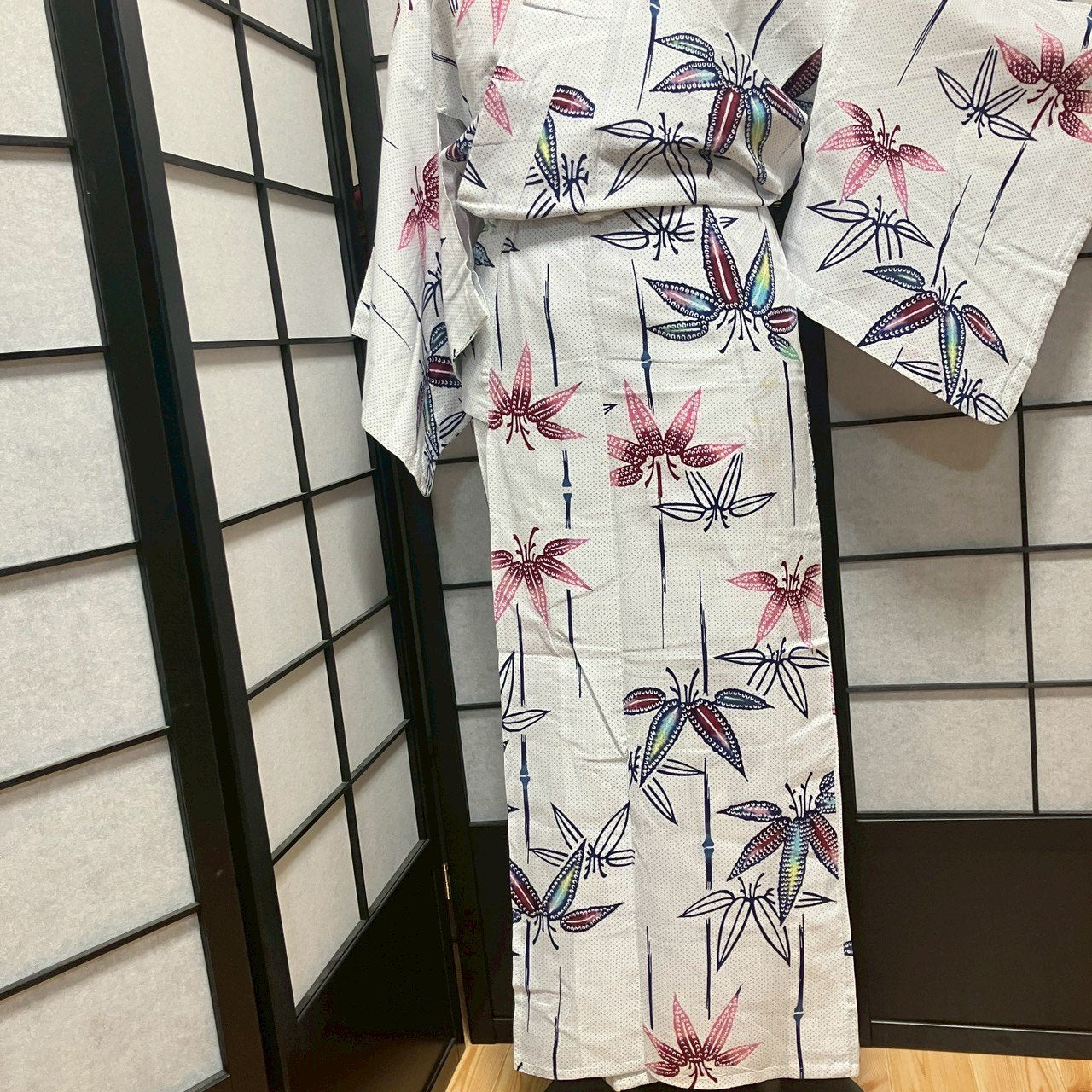 8765# Japanese Yukata Womens Vintage Fabric Cotton Robe Kimono Traditional