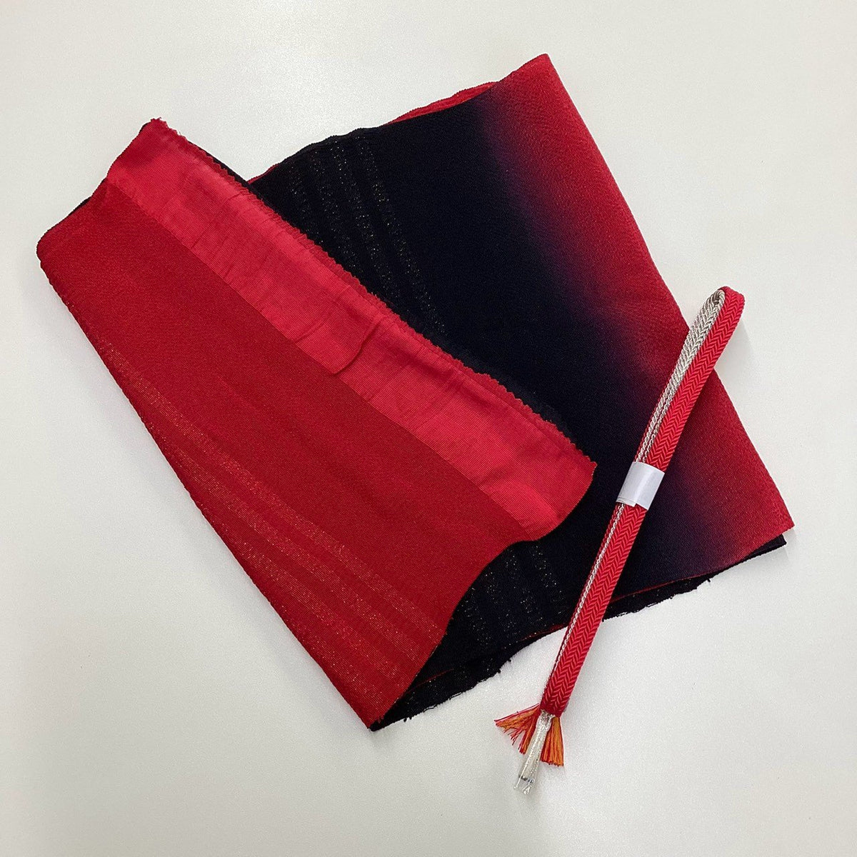 9251# Japanese Kimono Accessory Vintage Obiage and Obijime 2-piece Set Silk