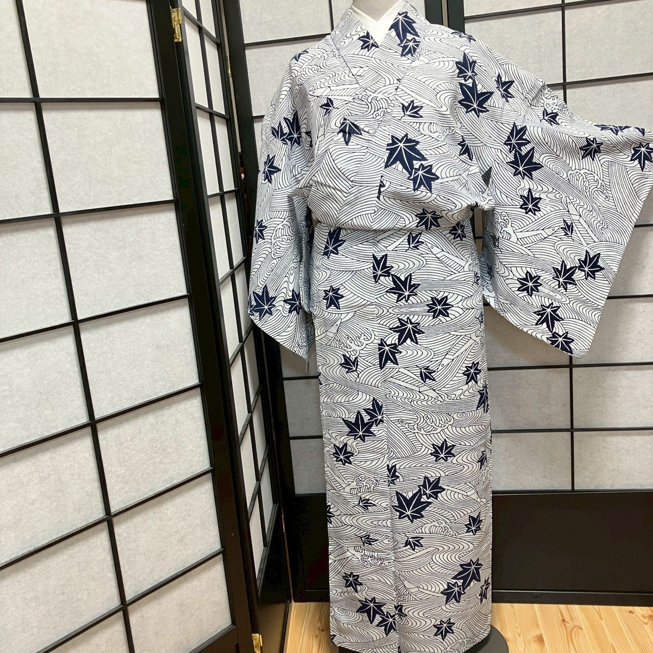 8772# Japanese Yukata Womens Vintage Fabric Cotton Robe Kimono Traditional