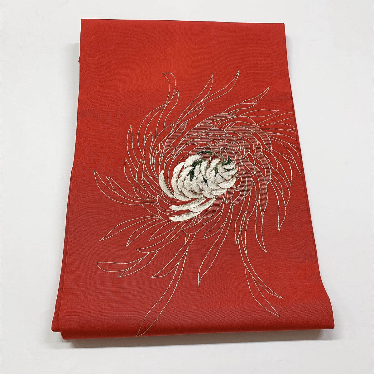 ［9356］名古屋帯 乱菊文様 駒刺繍 九寸 お太鼓柄 正絹 着物