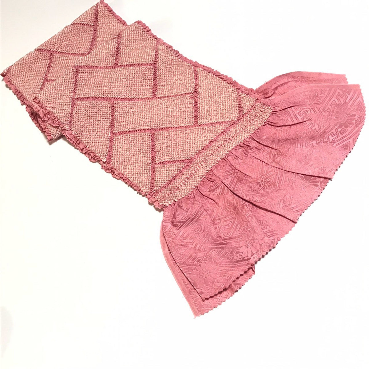 ［9971］帯締め 帯揚げ セット 美品 網代文様 総絞り 金糸 正絹 着物 帯絞め 振袖 成人式