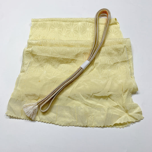 8065# Japanese Kimono Accessory Vintage Obiage and Obijime 2-piece Set Silk