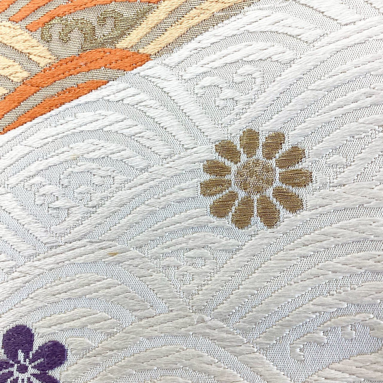 ［8826］袋帯 立波花吉祥文様 刺繍 金糸 六通 正絹 着物 フォーマル