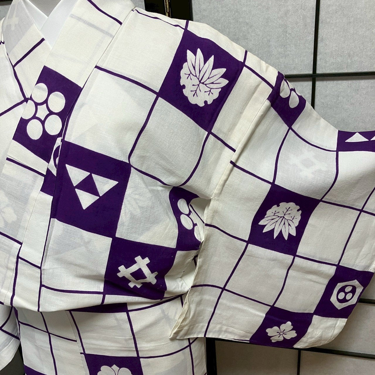 8750# Japanese Yukata Womens Vintage Fabric Cotton Robe Kimono Traditional