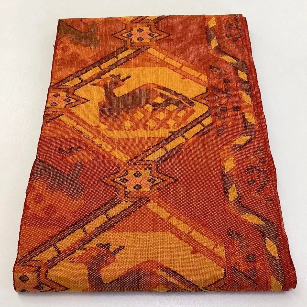 5640# Japanese Vintage Nagoya Obi Belt Kimono Pongee Fabric Silk Traditional