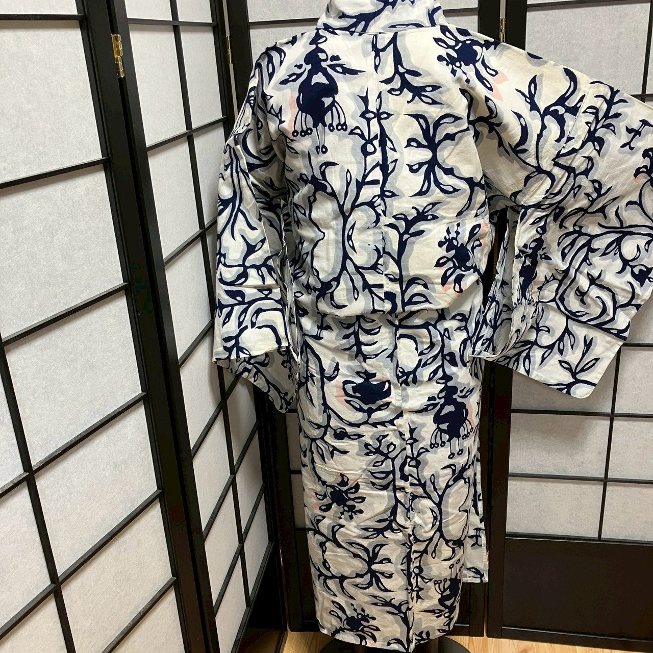 ［9112］浴衣 枝花文様 ゆかた 綿 レディース リメイク